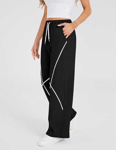 Blooming Jelly Womens Barrel Track Pants Wide Leg Elastic High Waist Drawstring Baggy Travel Pants Lounge Casual Y2K Outfit in Kuwait