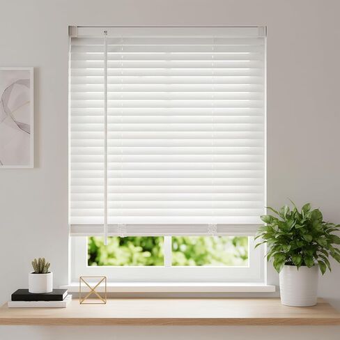Cordless 1'' Mini Blinds for Windows, 22.5" W x 36" H, Light Filtering Horizontal Window Blinds, Easy to Install Venetian Shades White in Saudi Arabia
