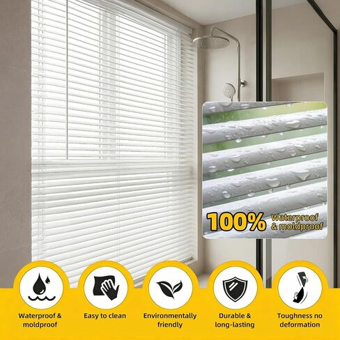 Cordless 1'' Mini Blinds for Windows, 22.5" W x 36" H, Light Filtering Horizontal Window Blinds, Easy to Install Venetian Shades White in Saudi Arabia