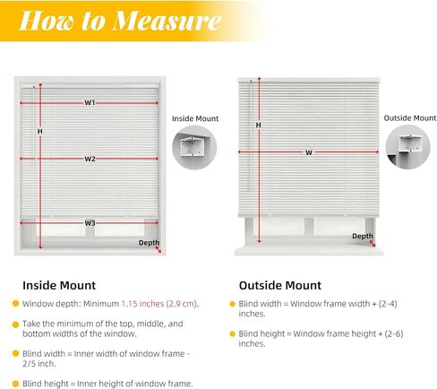 Cordless 1'' Mini Blinds for Windows, 22.5" W x 36" H, Light Filtering Horizontal Window Blinds, Easy to Install Venetian Shades White in Saudi Arabia