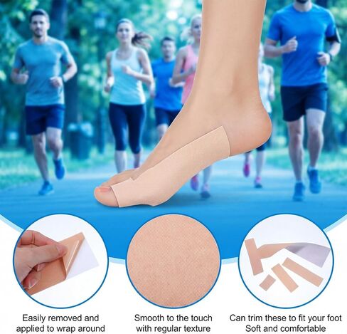Sibba 6 Pcs Turf Toe T-Straps Adhesive Big Toe Splints & Braces for Men and Women Moleskin Toes Straighteners Fracture Big Toes Protector for Dislocations Hallux Valgus Correction One Size Fits Most in Kuwait