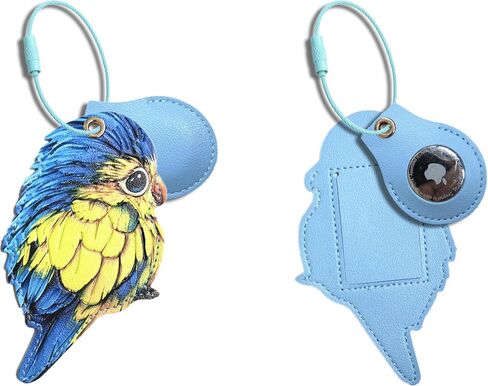1 PCS Cute Leather Luggage Tag Holder Case Compatible with AirTag,Hidden Compartment for Travel Suitcase Tracking Case with Stainless Steel Loop,Name ID Label(Maple Leaf A) in Saudi Arabia