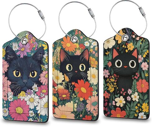 Red Poppy Flower Luggage Tag for Suitcase, Privacy Cover ID Label with Stainless Steel Loop and Address Card for Travel Bag Suitcase Backpack, 3 Pack in Saudi Arabia