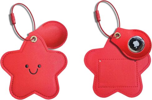 1 PCS Cute Leather Luggage Tag Holder Case Compatible with AirTag,Hidden Compartment for Travel Suitcase Tracking Case with Stainless Steel Loop,Name ID Label(Maple Leaf A) in Saudi Arabia