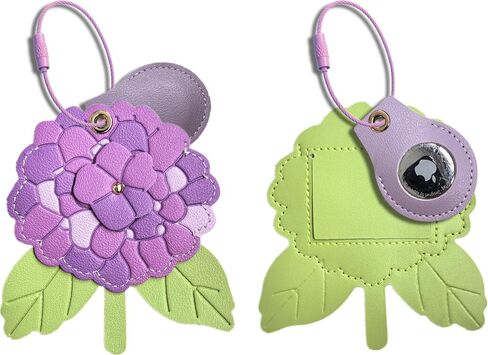 1 PCS Cute Leather Luggage Tag Holder Case Compatible with AirTag,Hidden Compartment for Travel Suitcase Tracking Case with Stainless Steel Loop,Name ID Label(Maple Leaf A) in Saudi Arabia