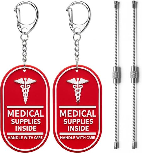 Medical Alert Tag 2 Pack, Double Sided Medical Equipment Luggage Tag, TSA Approved Medical Tag for CPAP/BIPAP Multi Functional Medical Device in Saudi Arabia