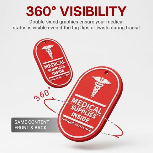 Medical Alert Tag 2 Pack, Double Sided Medical Equipment Luggage Tag, TSA Approved Medical Tag for CPAP/BIPAP Multi Functional Medical Device in Saudi Arabia