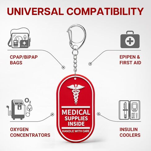 Medical Alert Tag 2 Pack, Double Sided Medical Equipment Luggage Tag, TSA Approved Medical Tag for CPAP/BIPAP Multi Functional Medical Device in Saudi Arabia