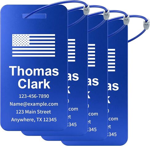 Personalized Luggage Tags for Suitcases, Custom Bag Tags for Luggage, Metal Luggage tag, Durable Travel Tags, Laser Engrave Name Text, Gift for Travelers, 3x1.2 Inches (2, Gray, 3x1.3 Inches) in Kuwait