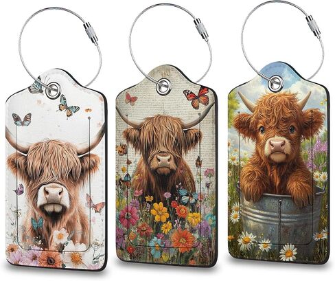 Peacock Luggage Tag for Suitcase, Privacy Cover ID Label with Stainless Steel Loop and Address Card for Travel Bag Suitcase Backpack, 3 Pack in Saudi Arabia