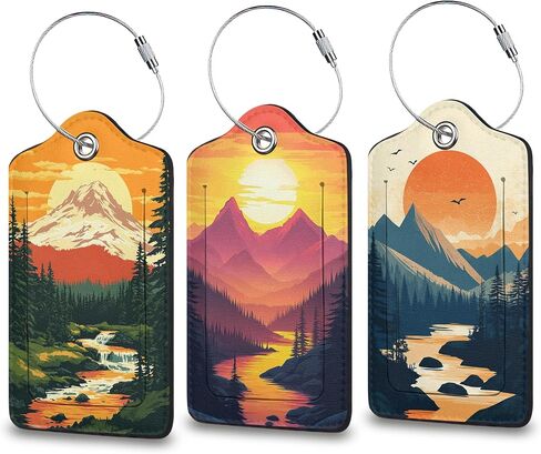 Peacock Luggage Tag for Suitcase, Privacy Cover ID Label with Stainless Steel Loop and Address Card for Travel Bag Suitcase Backpack, 3 Pack in Saudi Arabia