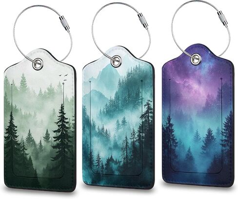 Peacock Luggage Tag for Suitcase, Privacy Cover ID Label with Stainless Steel Loop and Address Card for Travel Bag Suitcase Backpack, 3 Pack in Saudi Arabia
