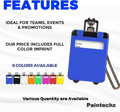 Custom Luggage Tags Bulk, Personalized Suitcase Labels with Your Logo or Text, Durable Plastic ID Tags, Ideal for Company Travel & Events in Saudi Arabia
