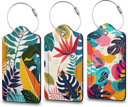 Peacock Luggage Tag for Suitcase, Privacy Cover ID Label with Stainless Steel Loop and Address Card for Travel Bag Suitcase Backpack, 3 Pack in Saudi Arabia