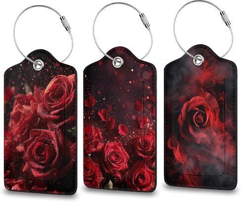 Peacock Luggage Tag for Suitcase, Privacy Cover ID Label with Stainless Steel Loop and Address Card for Travel Bag Suitcase Backpack, 3 Pack in Saudi Arabia