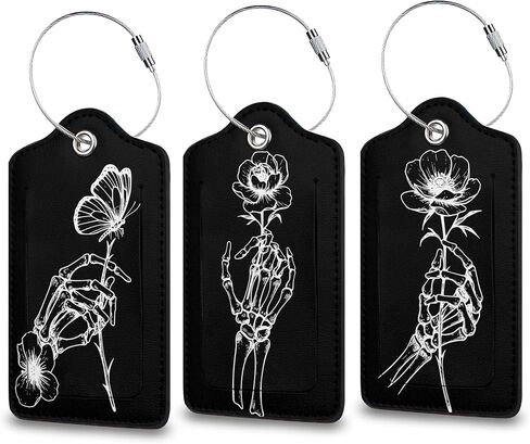 Peacock Luggage Tag for Suitcase, Privacy Cover ID Label with Stainless Steel Loop and Address Card for Travel Bag Suitcase Backpack, 3 Pack in Saudi Arabia