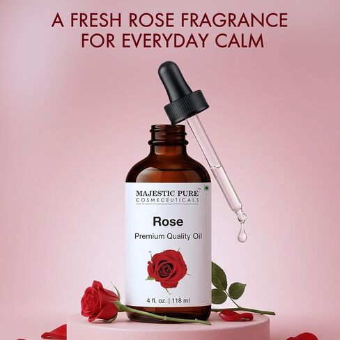 زيت عطري فاخر من Majestic Pure Rose 118 مل للناشرين وأجهزة الترطيب والتدليك والشموع التي تصنعها بنفسك والصابون والتنظيف والمنزل واليوجا والمكتب والهدايا - 118 مل in Kuwait