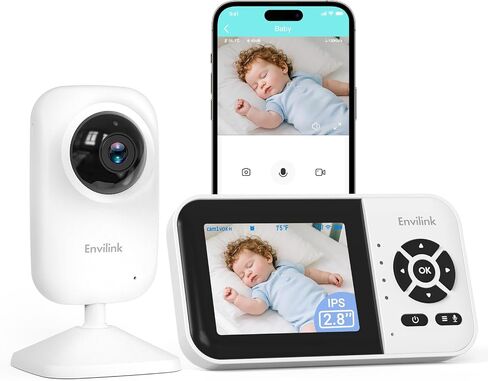 Baby Monitor with Camera and Audio, Video Baby Monitor WiFi Night Vision, 2.8" LCD Screen Baby Camera VOX Mode Pan-Tilt-Zoom Alarm and 1200ft Long Range, Ideal Gift for Baby/Elderly/Pet in Saudi Arabia