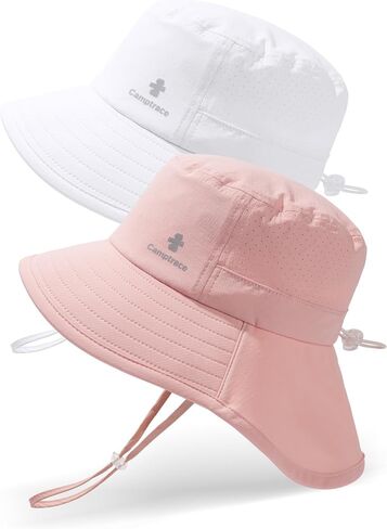 Camptrace Baby Sun Hat UPF50+ قبعة دلو للأطفال الصغار قبعات الشاطئ قابلة للتعديل للأطفال الأولاد والبنات 6M-10T in Kuwait