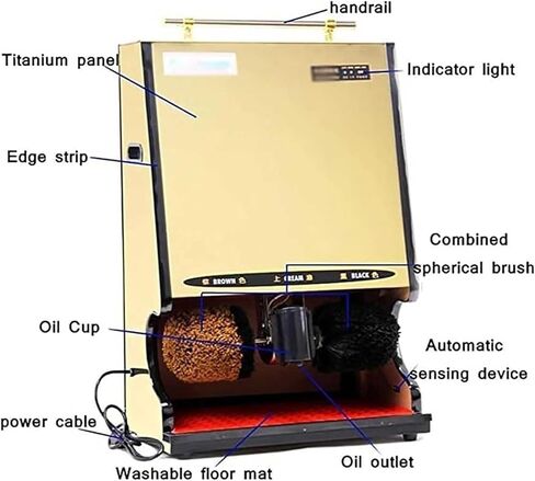 Electric Shoe Shine Polisher - Automatic Induction with Double Brushes, Overheating Protection, Smooth Operation for Home and Commercial Use in Kuwait