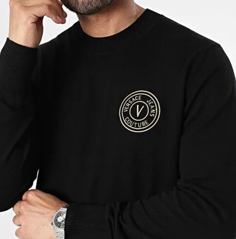 VERSACE JEANS COUTURE Sky Blue Logo Sweater – Everyday Elegance in Kuwait