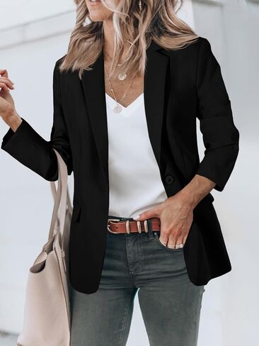 Cicy Bell Womens Casual Blazer + V Neck Silk Satin Tank Tops Bundle in Kuwait