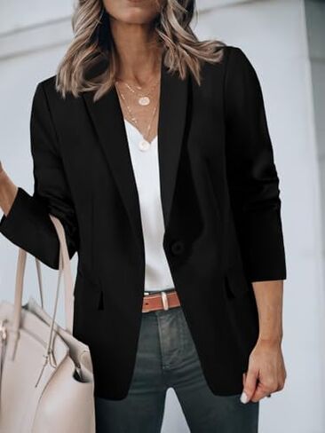 Cicy Bell Womens Casual Blazer + V Neck Silk Satin Tank Tops Bundle in Kuwait