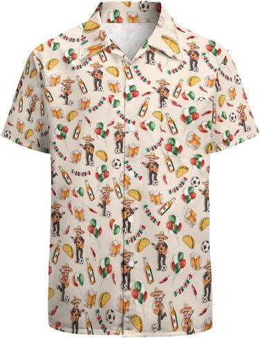 Hawaiian Shirt Men's Button Up Tropical Shirts Funny Short Sleeve Shirt in Saudi Arabia