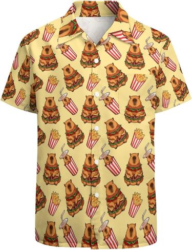 Hawaiian Shirt Men's Button Up Tropical Shirts Funny Short Sleeve Shirt in Kuwait