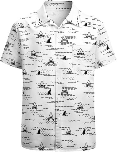 Hawaiian Shirt Men's Button Up Tropical Shirts Funny Short Sleeve Shirt in Kuwait