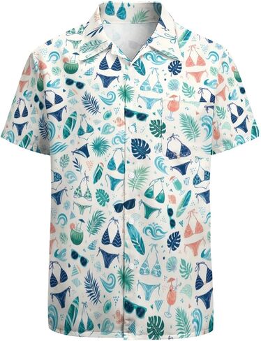 Hawaiian Shirt Men's Button Up Tropical Shirts Funny Short Sleeve Shirt in Kuwait