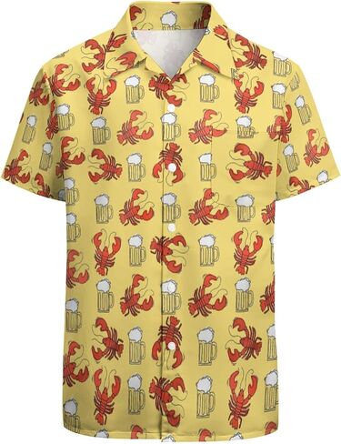 Hawaiian Shirt Men's Button Up Tropical Shirts Funny Short Sleeve Shirt in Kuwait