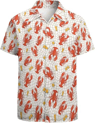 Hawaiian Shirt Men's Button Up Tropical Shirts Funny Short Sleeve Shirt in Kuwait