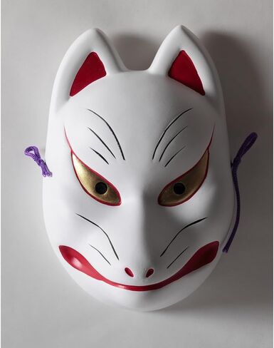 Japanese Kitsune Fox Mask Wall Decor, Traditional Ceramic Wall Hanging, Noh Mask, 7.5 Inches, S02-49-Z-US in Saudi Arabia