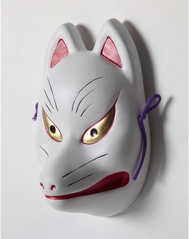 Japanese Kitsune Fox Mask Wall Decor, Traditional Ceramic Wall Hanging, Noh Mask, 7.5 Inches, S02-49-Z-US in Saudi Arabia