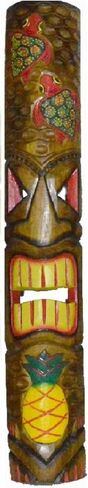 WorldBazzar 39 In Polynesian Tiki Bar Mask TWO Turtle Headdress Hand Carved in Saudi Arabia