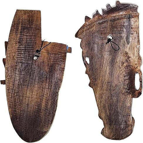 WorldBazzar 3 Pc Abstract MASK African Hand Carved Wooden Tribal Tiki MASK Wall Decor FACE Cubist Picasso, Medium in Saudi Arabia