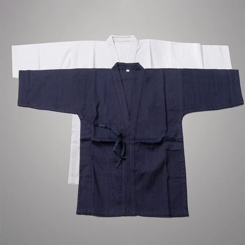 Kendo Gi Keikogi Cotton, Martial Arts Uniforms Jacket Kendo Kimono Tops Shirts Costumes - Navy Blue 6'3"/ 190cm in Kuwait