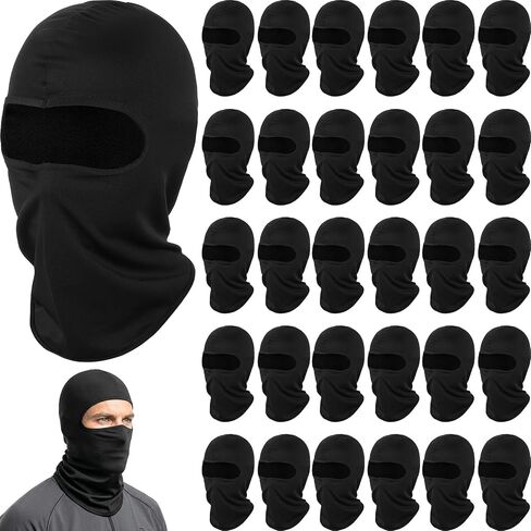 30 PCS Balaclava Ski Mask Full Face Cover Men Face Mask UV Protections Breathable Motorcycle Outdoor Sports Masks for Men Women Black in Kuwait