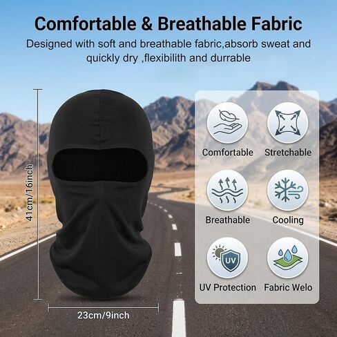 30 PCS Balaclava Ski Mask Full Face Cover Men Face Mask UV Protections Breathable Motorcycle Outdoor Sports Masks for Men Women Black in Kuwait