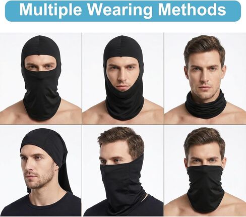 30 PCS Balaclava Ski Mask Full Face Cover Men Face Mask UV Protections Breathable Motorcycle Outdoor Sports Masks for Men Women Black in Kuwait