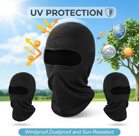 30 PCS Balaclava Ski Mask Full Face Cover Men Face Mask UV Protections Breathable Motorcycle Outdoor Sports Masks for Men Women Black in Kuwait