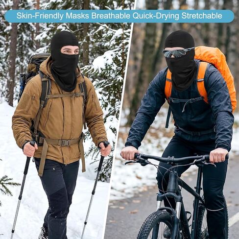 30 PCS Balaclava Ski Mask Full Face Cover Men Face Mask UV Protections Breathable Motorcycle Outdoor Sports Masks for Men Women Black in Kuwait