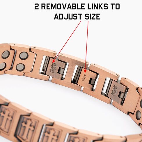 Hero Company Cross Copper Magnetic Bracelet - ‘Templar Cross’ Men’s Christian Bracelet for Father's Day - Helps Pair Veterans With A Service Dog in Saudi Arabia