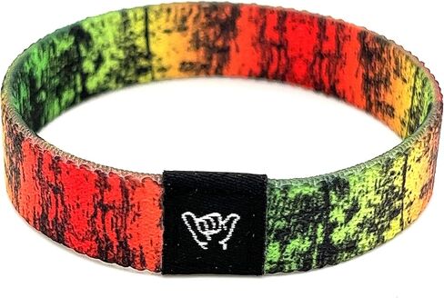Hang Loose Bands - Coastal Surfer Beach Bracelet for Men, Women & Teens - Comfy Summer - Boho Reversible Wristband- Rad Rasta| Small: 6.5" (most common fitting size) in Saudi Arabia