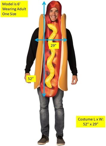 Hot Dog on a Bun Costume Ultimate Grilled Hot Dog, Women and Men, Adult One Size in Kuwait