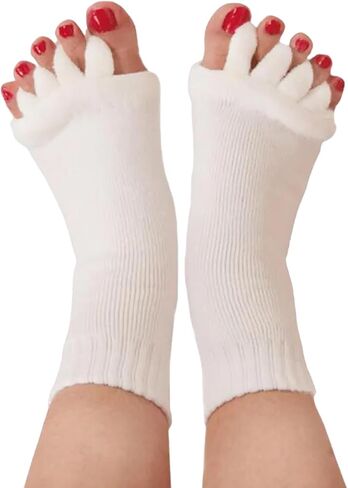 جوارب فاصلة لمحاذاة أصابع القدم من Happy Feet، تمنع تشنجات القدم وأصابع المطرقة، جوارب تدليك لفاصل أصابع القدم in Kuwait