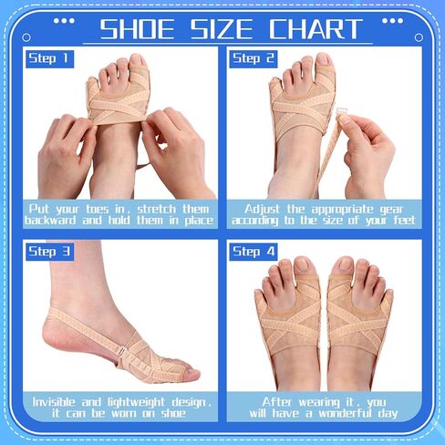 Sosation 2 Pairs Bunion Corrector for Women and Men Breathable Big Toe Corrector Adjustable Bunion Splint Toe Straightener for Separator Pain Relief Joint Support(Large) in Kuwait
