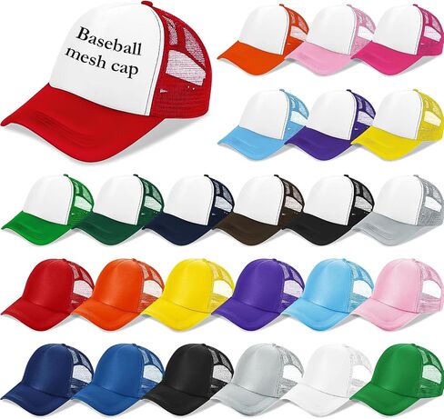 25 Pcs Adult Trucker Caps Bulk Blank Sublimation Baseball Hat Adjustable Mesh Trucker Hat for Men Women Summer Outdoor, Multicolor in Saudi Arabia