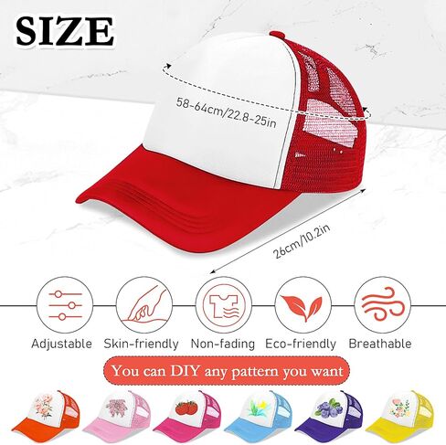 25 Pcs Adult Trucker Caps Bulk Blank Sublimation Baseball Hat Adjustable Mesh Trucker Hat for Men Women Summer Outdoor, Multicolor in Saudi Arabia